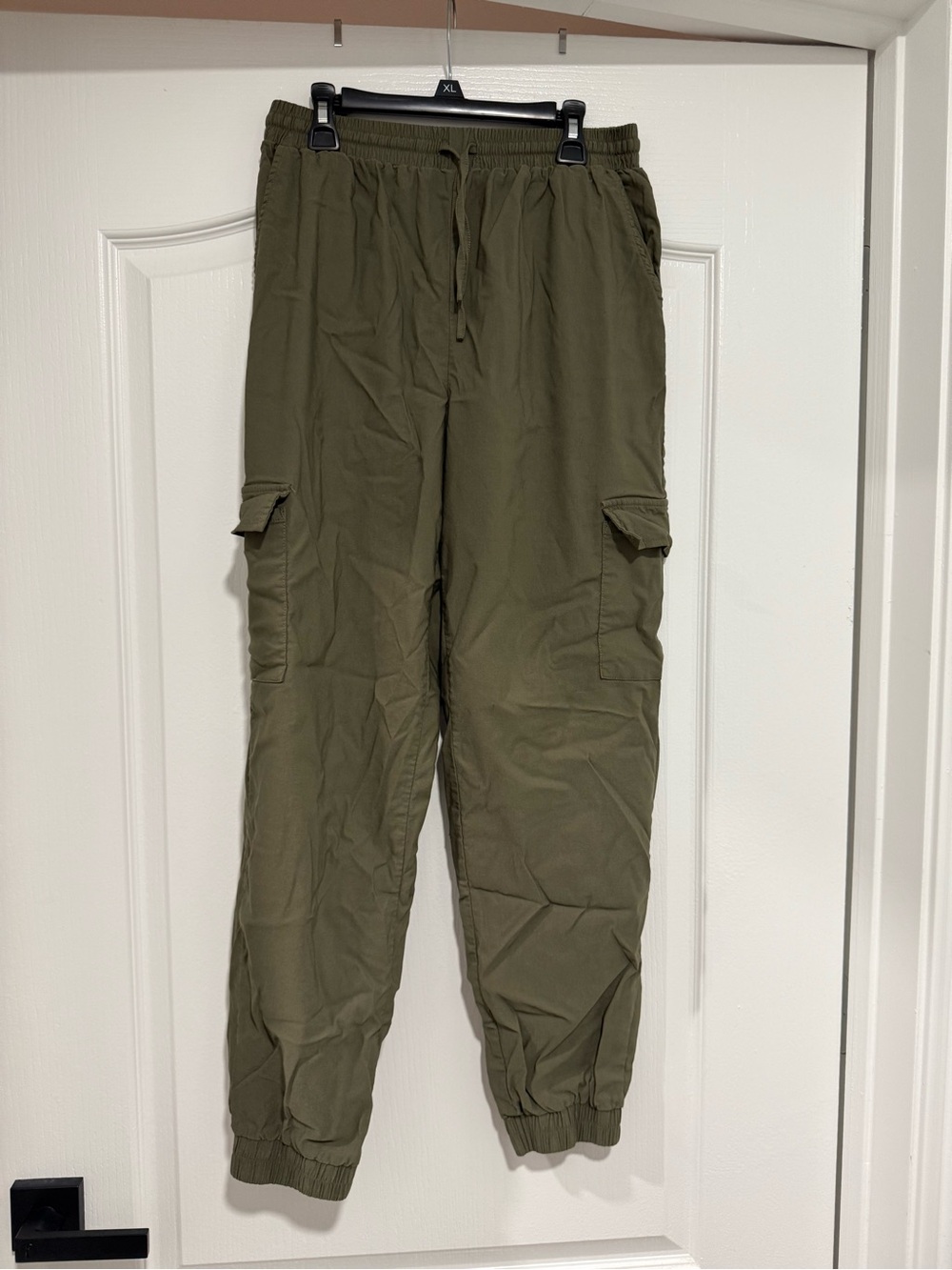 Green Cargo Jogger Pants with Relaxed Fit